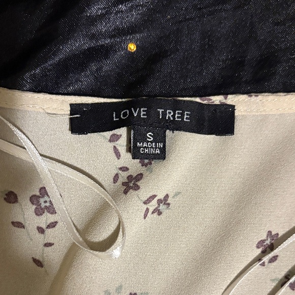 Love Tree Cream Top with Purple Floral Design - Picture 2 of 5